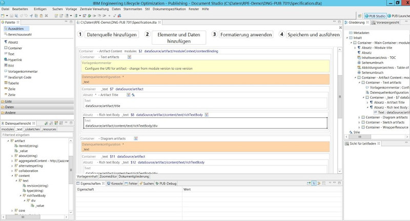 Document Studio: Anfertigen der Vorlage