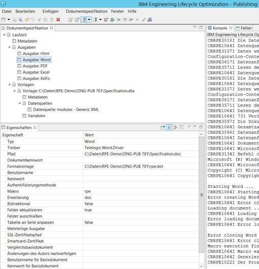 Launcher: Definieren der Ausgabe