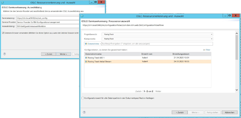 Auswahl des Basis-Datenstroms