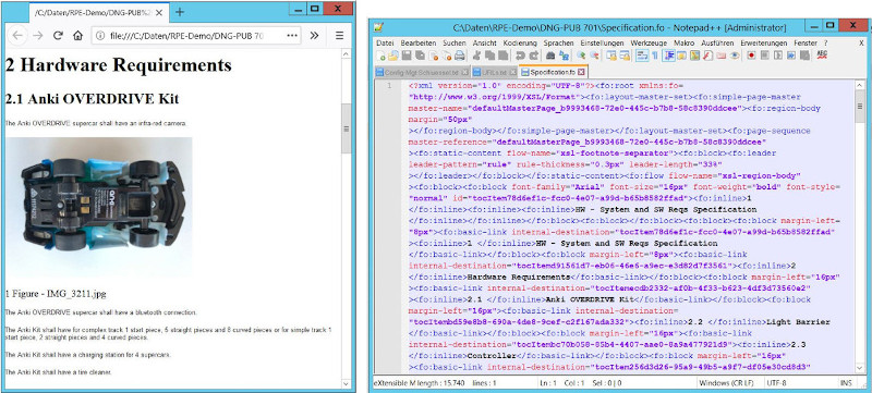 Ausgabe als HTML und XSL-FO