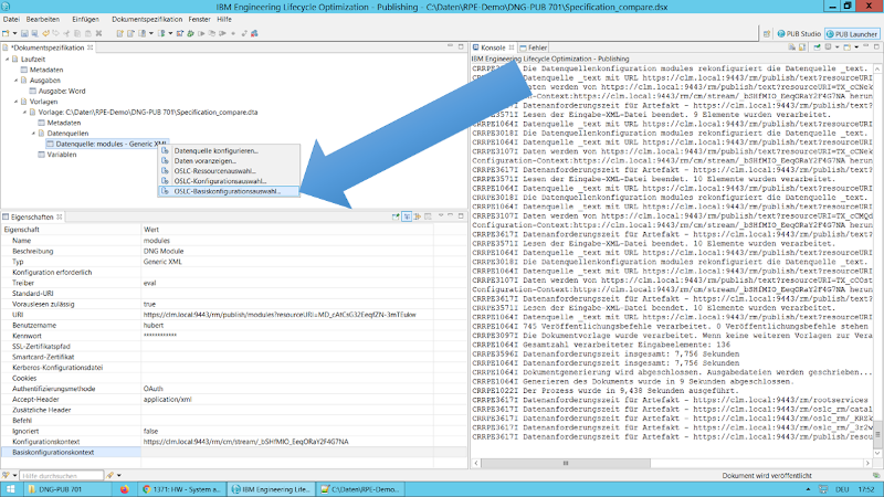 Konfiguration der OSLC-Basiskonfigurationsauswahl