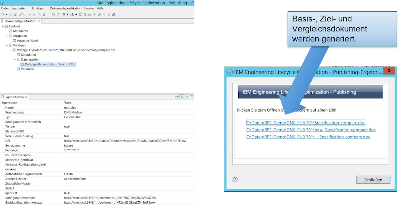Generierung und Ausgabe von drei Dokumenten